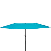Double Garden Parasol 4.6m Outdoor Patio Sun Umbrella, Sky Blue