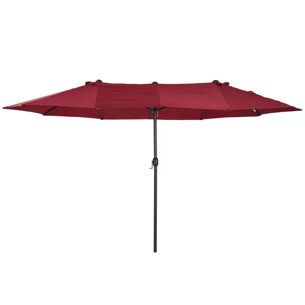 Double-Sided Patio Parasol Sun Umbrella 4.6m, Wine Red