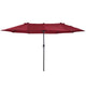 Double-Sided Patio Parasol Sun Umbrella 4.6m, Wine Red