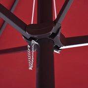 Double-Sided Patio Parasol Sun Umbrella 4.6m, Wine Red