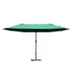 Double-Sided Sun Umbrella Canopy 4.6m Crank Shade with Cross Base, Dark Green
