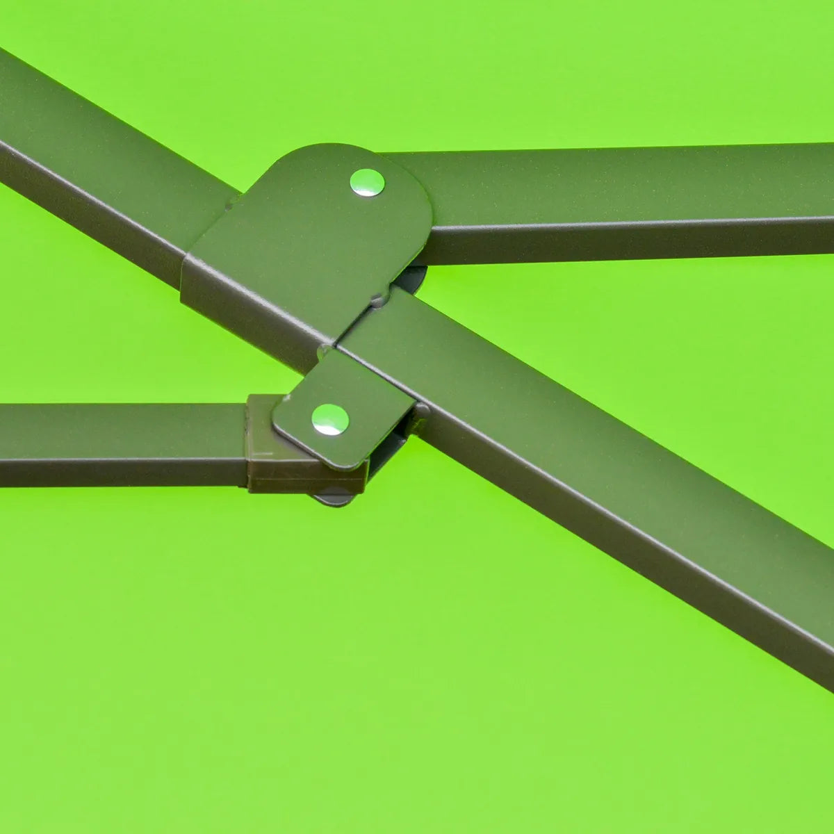 Double-Sided Sun Umbrella Canopy 4.6m Crank Shade with Cross Base, Green