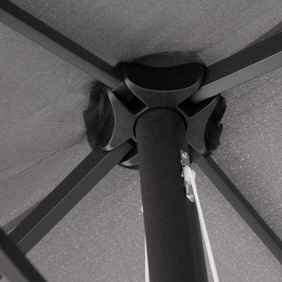 Double-Sided Sun Umbrella Canopy 4.6m Crank Shade with Cross Base, Grey