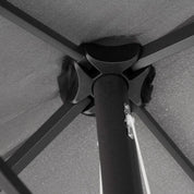 Double-Sided Sun Umbrella Canopy 4.6m Crank Shade with Cross Base, Grey