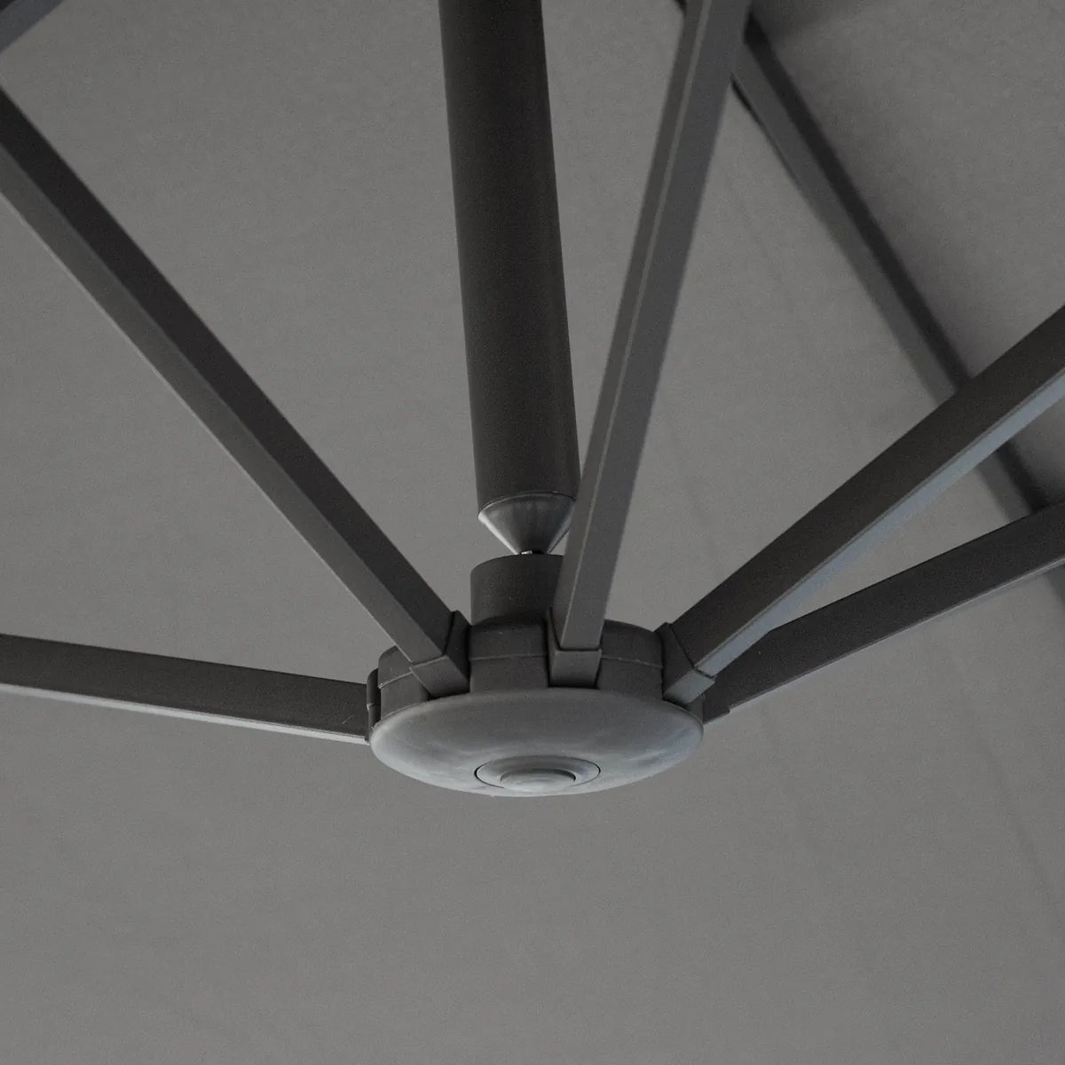 Double-Sided Sun Umbrella Canopy 4.6m Crank Shade with Cross Base, Grey