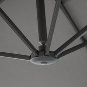 Double-Sided Sun Umbrella Canopy 4.6m Crank Shade with Cross Base, Grey