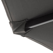 Double-Sided Sun Umbrella Canopy 4.6m Crank Shade with Cross Base, Grey