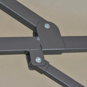 Double-Sided Sun Umbrella Canopy 4.6m Crank Shade with Cross Base, Khaki