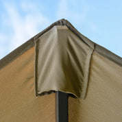 Double-Sided Sun Umbrella Canopy 4.6m Crank Shade with Cross Base, Khaki