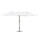 Double-Sided Sun Umbrella Canopy 4.6m Crank Shade with Cross Base, Off White
