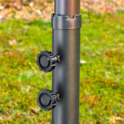 Double-Sided Sun Umbrella Canopy 4.6m Crank Shade with Cross Base, Dark Green