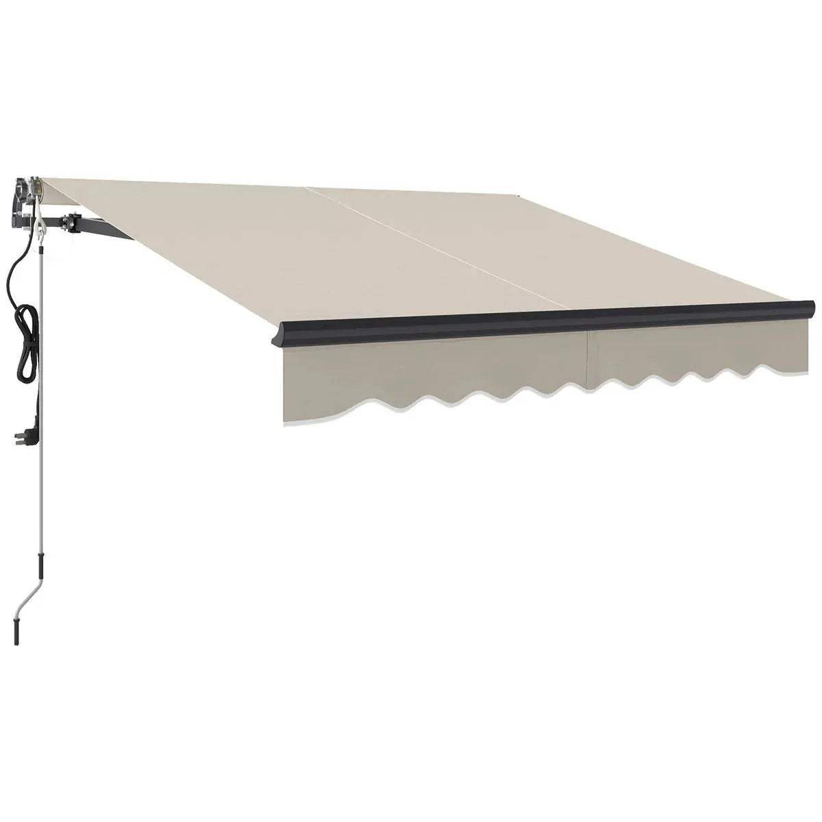 Electric Awning 2.5x2m Beige with Remote Controller Aluminium Frame DIY Retractable Awning UV30+ Sun Shade Canopy Garden Patio Deck Door Window