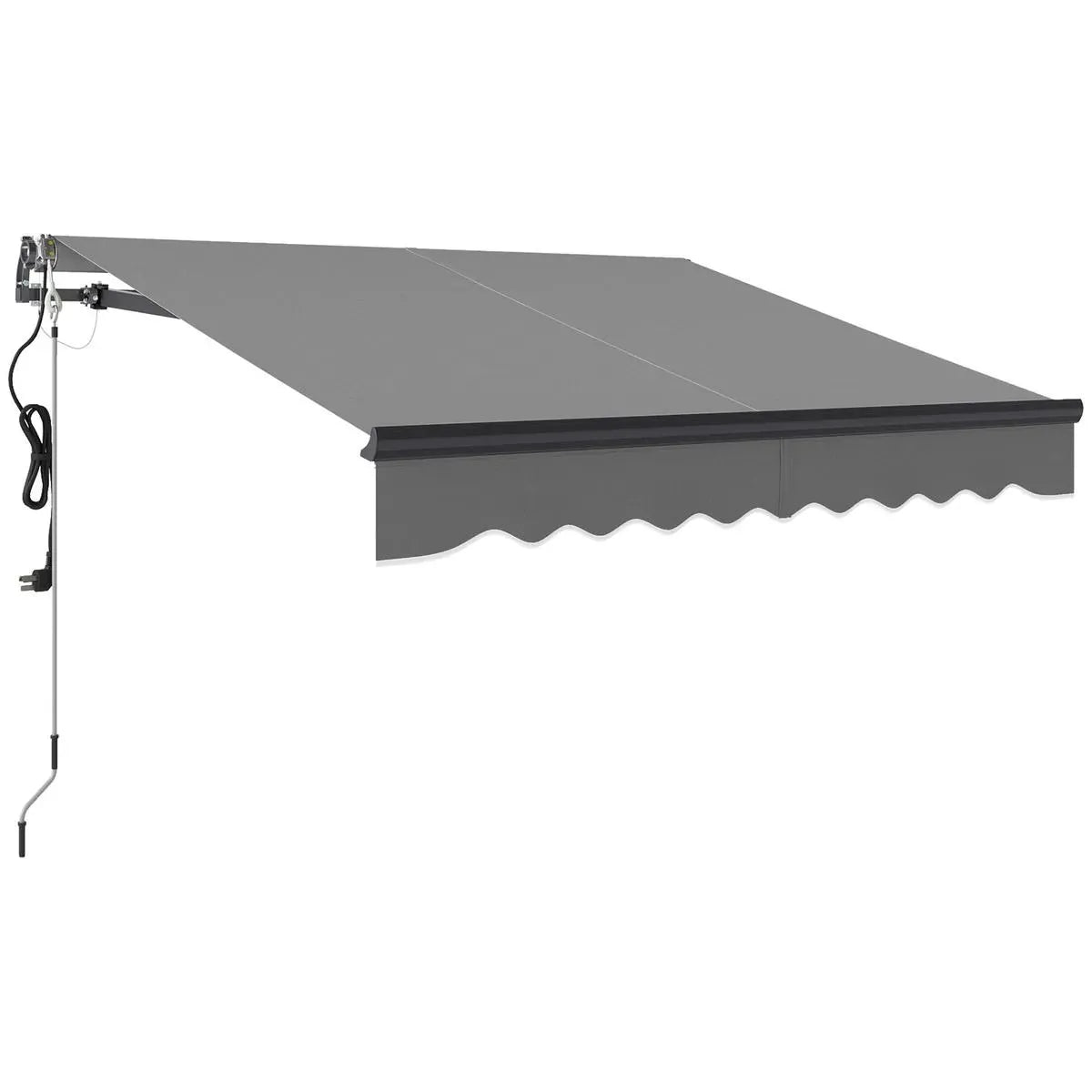 Electric Awning 2.5x2m Dark Grey with Remote Controller Aluminium Frame DIY Retractable Awning UV30+ Sun Shade Canopy Garden Patio Deck Door Window