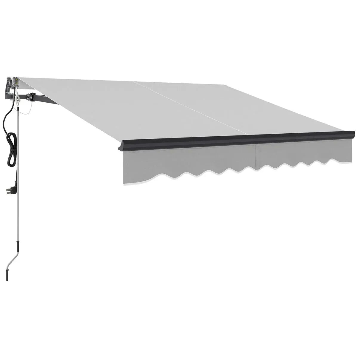 Electric Awning 2.5x2m Light Grey with Remote Controller Aluminium Frame DIY Retractable Awning UV30+ Sun Shade Canopy Garden Patio Deck Door Window