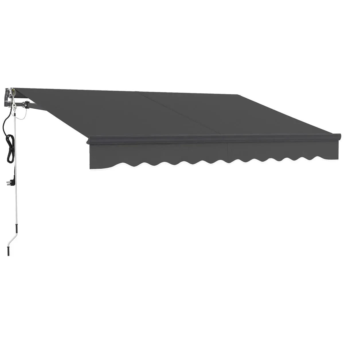 Electric Awning 3x2.5m Dark Grey with Remote Controller Aluminium Frame DIY Retractable Awning UV30+ Sun Shade Canopy Garden Patio Deck Door Window