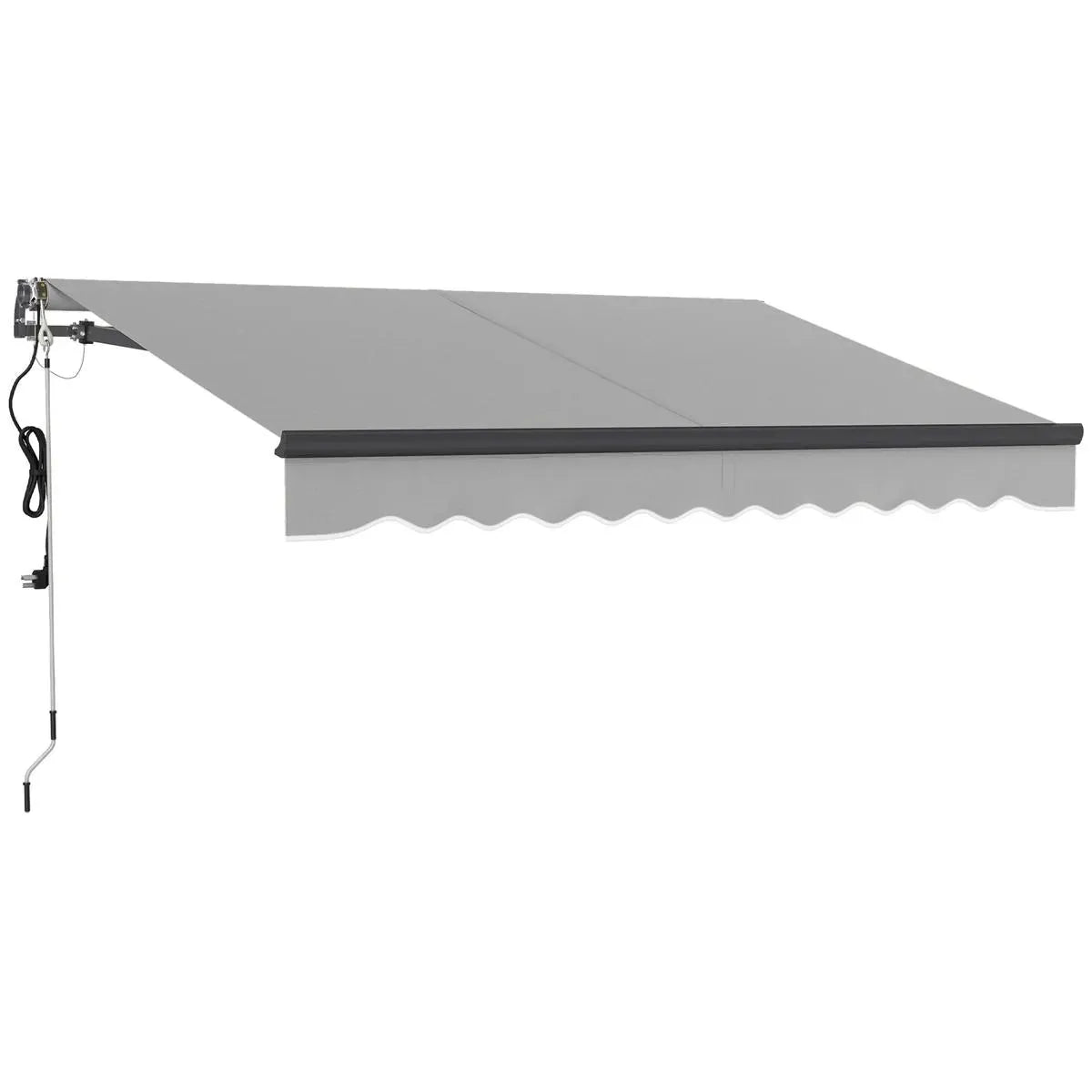 Electric Awning 3x2.5m Light Grey with Remote Controller Aluminium Frame DIY Retractable Awning UV30+ Sun Shade Canopy Garden Patio Deck Door Window