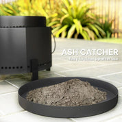 Smokeless Fire Pit Portable Wood Burning with Ash Catcher, 37cm, Dark Grey with Poker for Garden Camping Bonfire Party