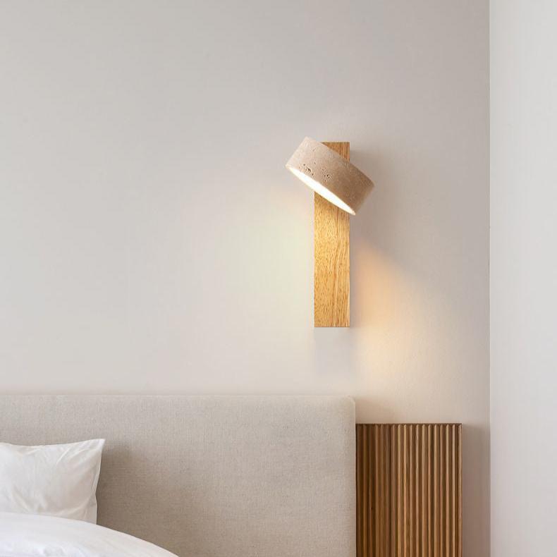Wall Light Travertine Wood - ALKANE | Serene Glow