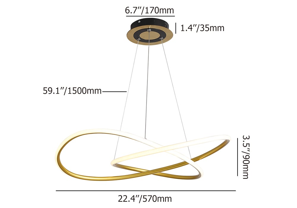 Pendant Light Gold LED Circle - VEXUSX | Modern Elegance