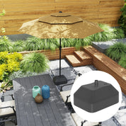 Fillable Garden Parasol Base Heavy Duty Stand Filled Up to 24kg with Stand or 20kg with Water for 38mm Poles, Black