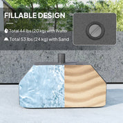 Fillable Garden Parasol Base Heavy Duty Stand Filled Up to 24kg with Stand or 20kg with Water for 38mm Poles, Black