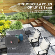 Fillable Garden Parasol Base Heavy Duty Stand Filled Up to 24kg with Stand or 20kg with Water for 38mm Poles, Black