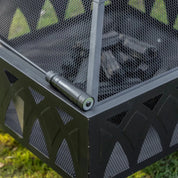 Fire Pit Outdoor, 66cm, Black, with Screen Cover and Poker for Patio Backyard Wood Burner Firepit Bowl