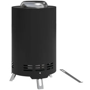 Fire Pit Portable Stainless Steel, 16×16cm, Black with Poker for Garden Camping Bonfire Party, Smokeless Wood- or Pellet-Fuelled Tabletop