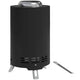 Fire Pit Portable Stainless Steel, 16×16cm, Black with Poker for Garden Camping Bonfire Party, Smokeless Wood- or Pellet-Fuelled Tabletop