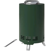 Fire Pit Portable Stainless Steel, 16×16cm, Green with Poker for Garden Camping Bonfire Party, Smokeless Wood- or Pellet-Fuelled Tabletop
