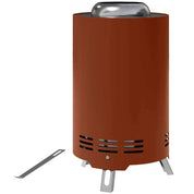 Fire Pit Portable Stainless Steel, 16×16cm, Red with Poker for Garden Camping Bonfire Party, Smokeless Wood- or Pellet-Fuelled Tabletop