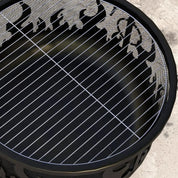 Fire Pit Steel BBQ with Poker, Black