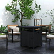 Fire Pit Table, 50,000 BTU, 72.5×72.5cm, Black with Cover