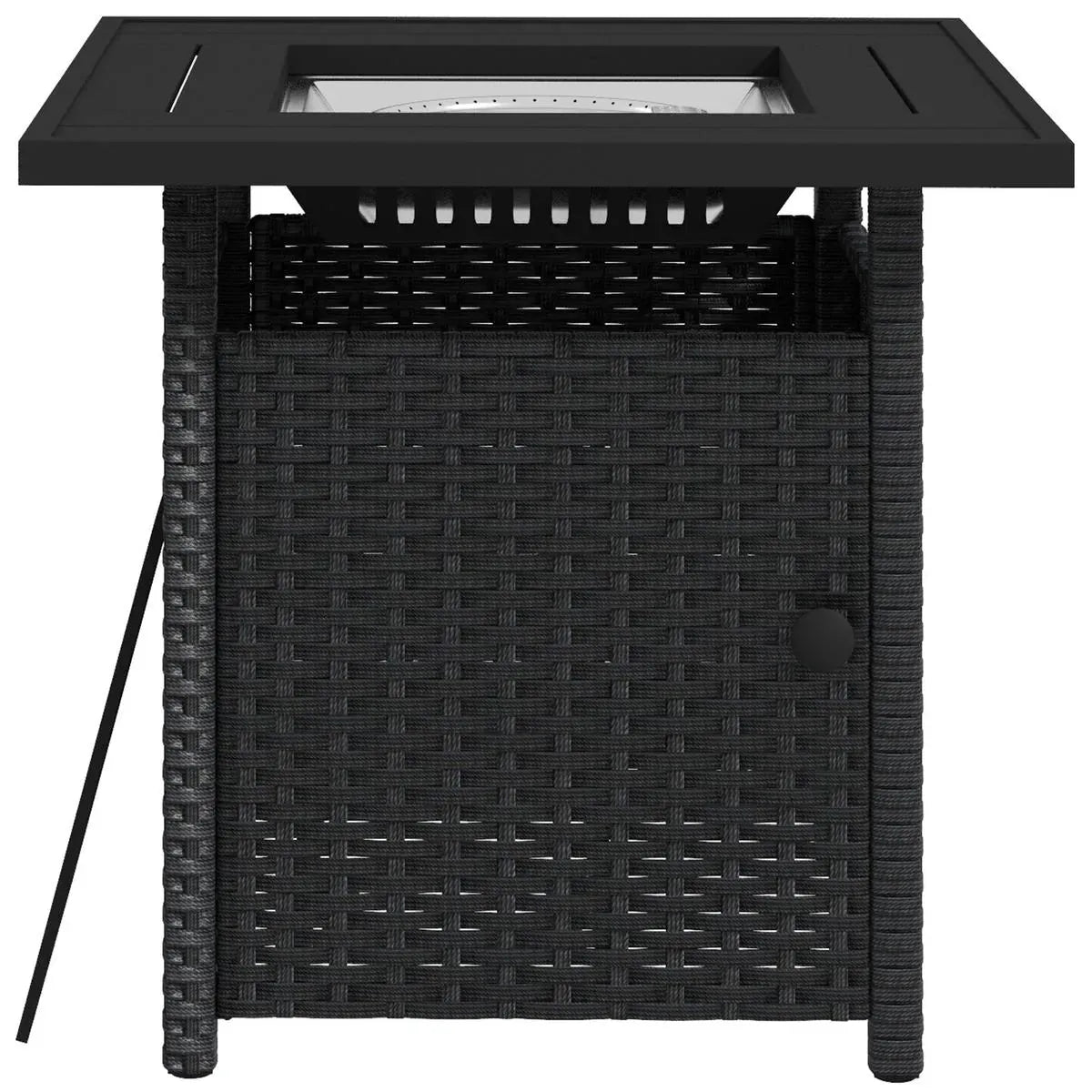 Fire Pit Table, 50,000 BTU, 72.5×72.5cm, Black with Cover