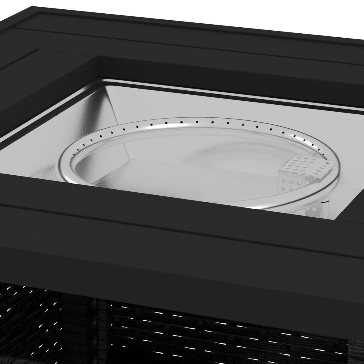 Fire Pit Table, 50,000 BTU, 72.5×72.5cm, Black with Cover