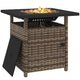Fire Pit Table, 50,000 BTU, 72.5×72.5cm, Brown with Cover