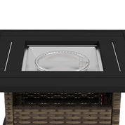 Fire Pit Table, 50,000 BTU, 72.5×72.5cm, Brown with Cover