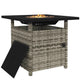 Fire Pit Table, 50,000 BTU, 72.5×72.5cm, Grey with Cover