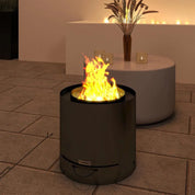 Fire Pit Wood-burning Metal with Fire Poker, Black