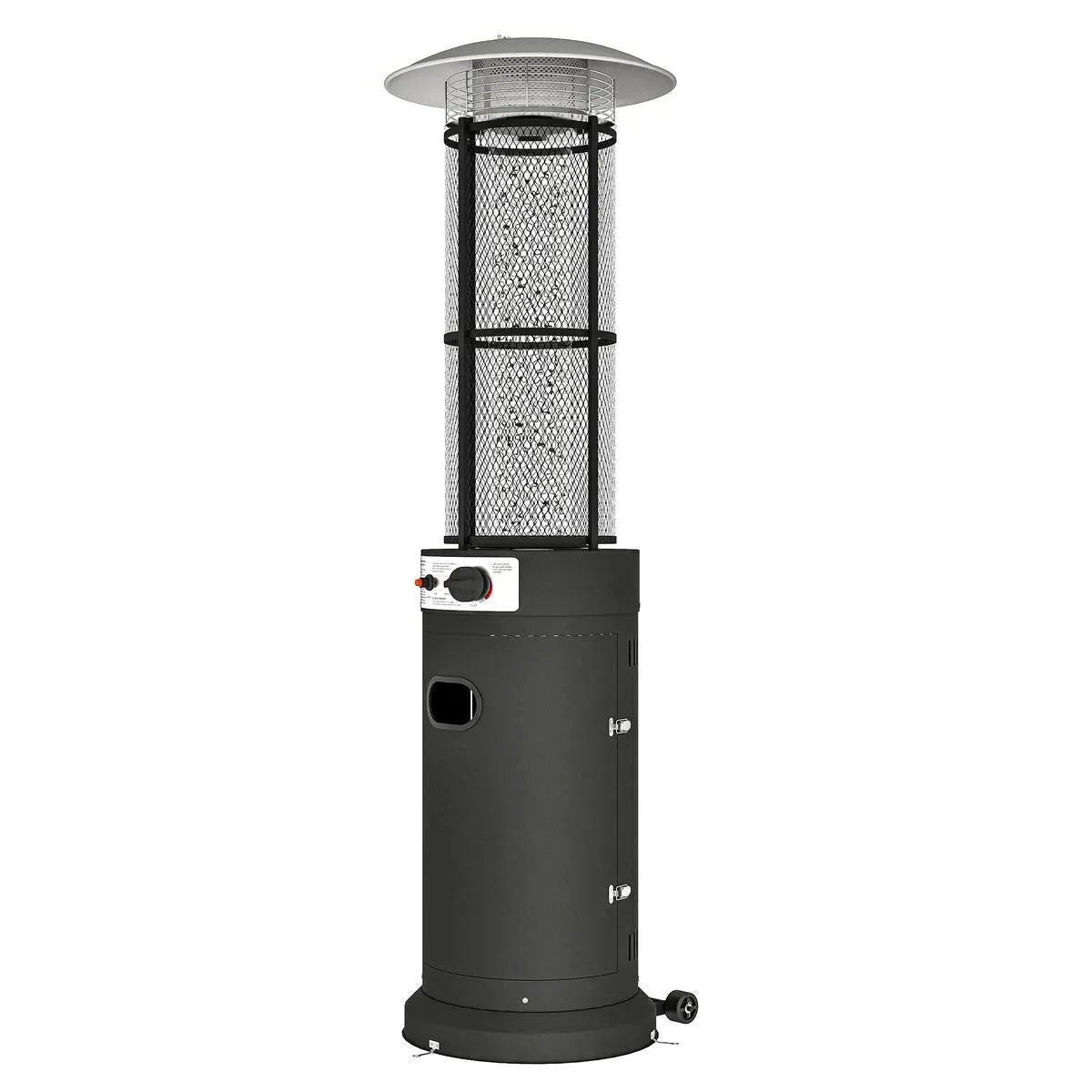 Freestanding Gas Patio Heater 11kW Adjustable Outdoor Garden Propane Heater Tip-Over Switch Wheels Pulse Ignition Black
