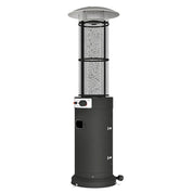 Freestanding Gas Patio Heater 11kW Adjustable Outdoor Garden Propane Heater Tip-Over Switch Wheels Pulse Ignition Black
