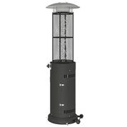 Freestanding Gas Patio Heater 11kW Adjustable Outdoor Garden Propane Heater Tip-Over Switch Wheels Pulse Ignition Black