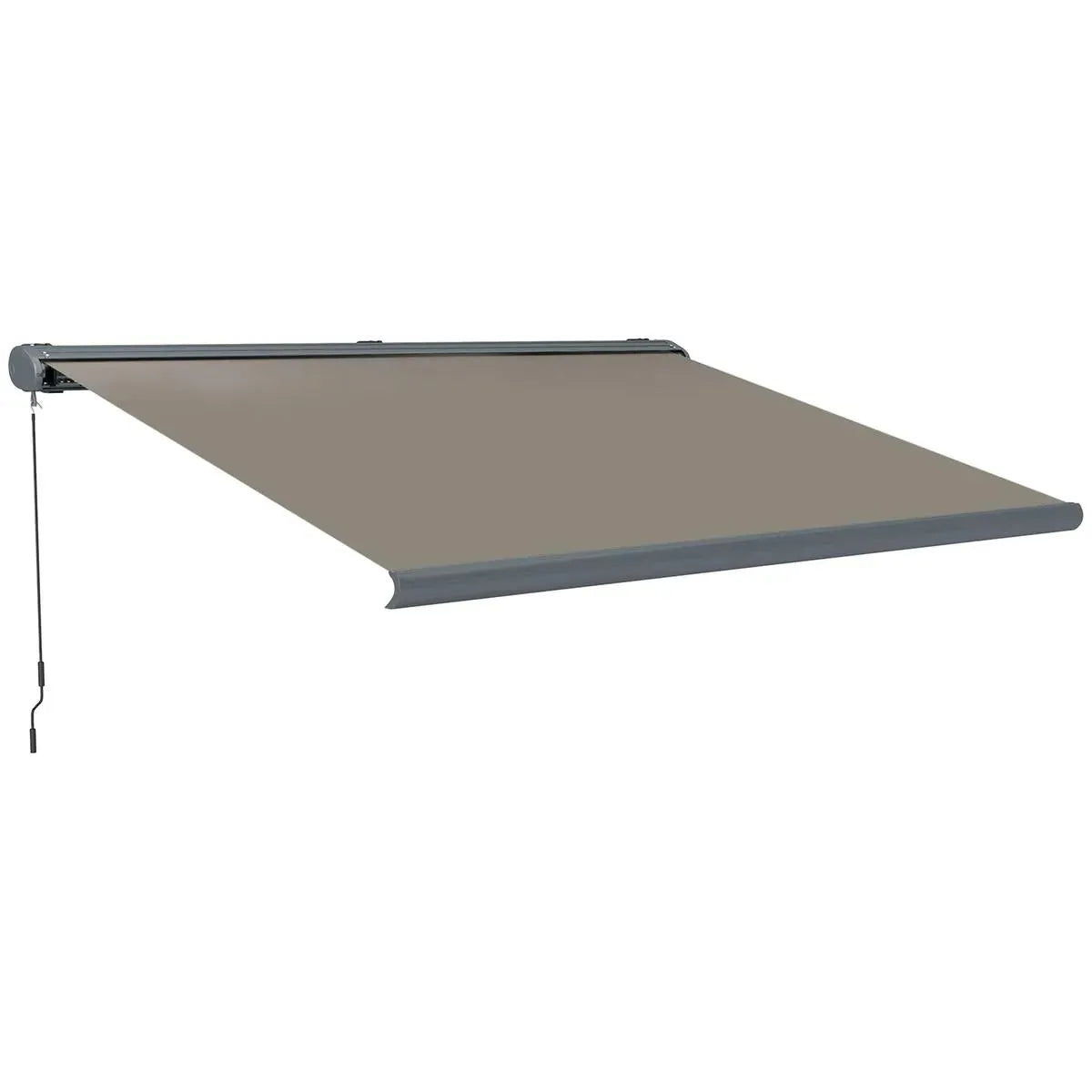 Full Cassette Electric Awning 4x3m Light Grey with Remote Controller Aluminium Frame DIY Retractable Garden Awning UPF50+ Sun Shade Canopy Deck Door Window
