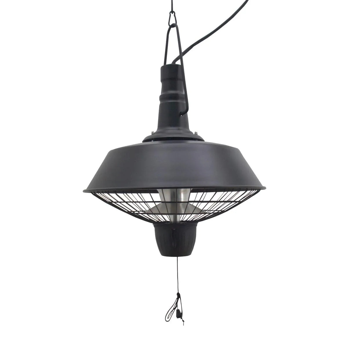Outdoor Ceiling Mounted Halogen Electric Heater 2100W Hanging Patio Garden Warmer Light, Black