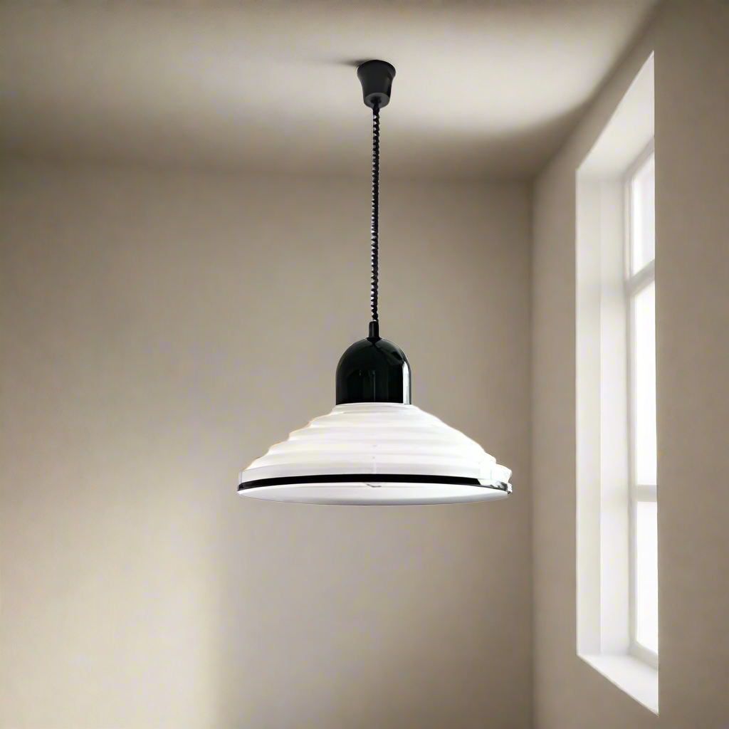 Pendant Light Cream Glass Metal - STRATOS | French Charm