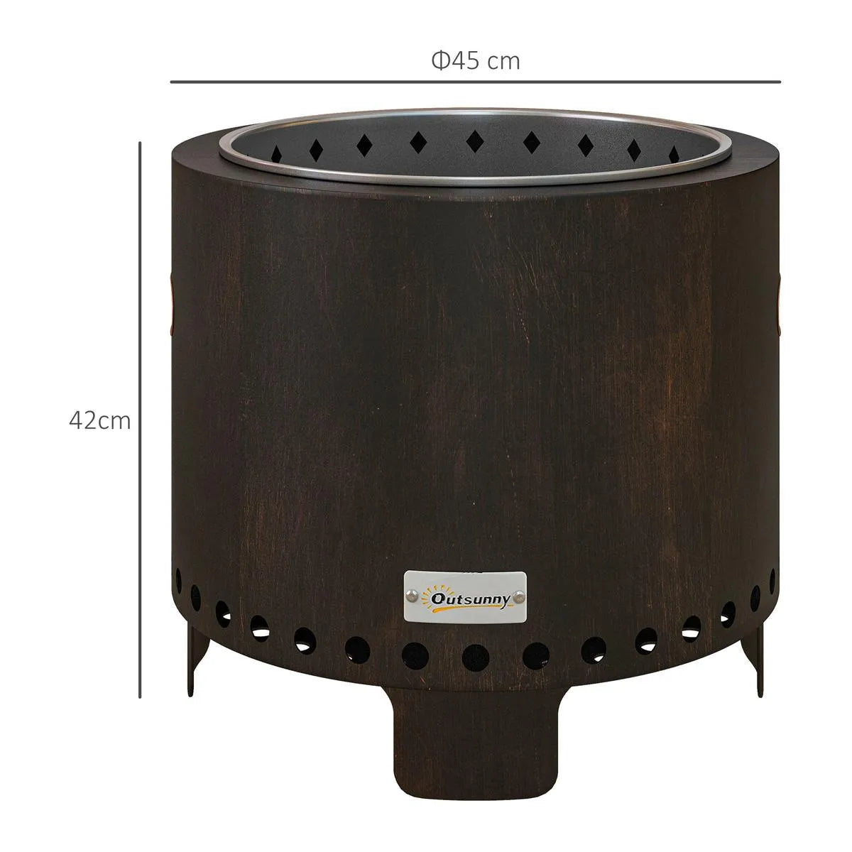 Smokeless Fire Pit Metal Wood-burning, Black