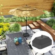 Fillable Garden Parasol Base Heavy Duty Stand Filled Up to 24kg with Stand or 20kg with Water for 38mm Poles, Black