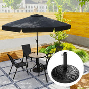 Garden Parasol Base 12kg Round Resin Heavy Duty Outdoor Umbrella Stand for 38mm or 48mm Poles, Black