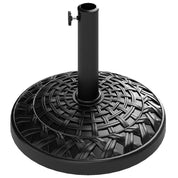 Garden Parasol Base 12kg Round Resin Heavy Duty Outdoor Umbrella Stand for 38mm or 48mm Poles, Black