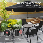 Garden Parasol Base 12kg Round Resin Heavy Duty Outdoor Umbrella Stand for 38mm or 48mm Poles, Black